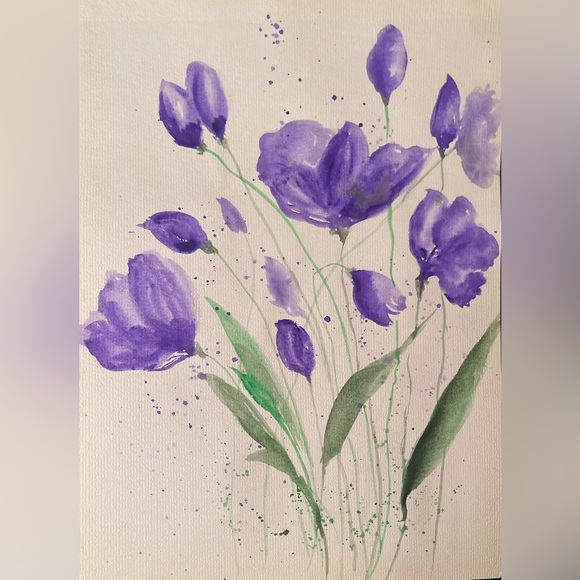 Handmade Watercolor Painting 9" X 12" on Paper, Decor/Wall, Frame Not Included - Picture 4 of 4